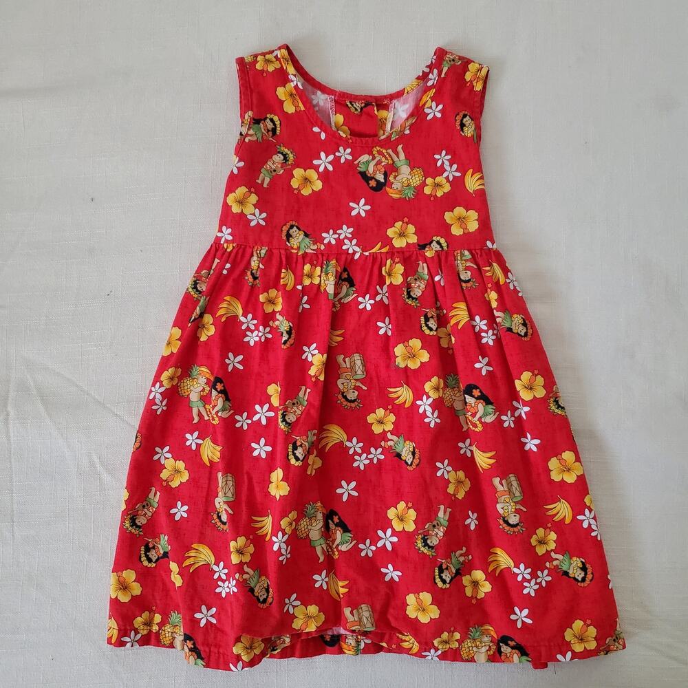 Vintage Hawaiian Floral + Kids Dress 2t